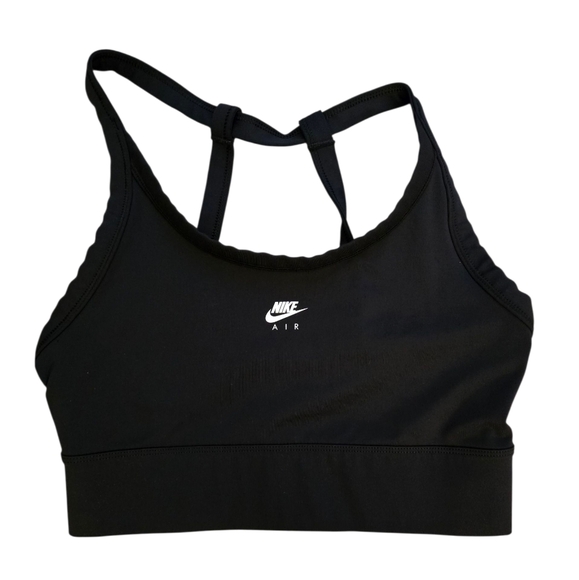 Nike Air Black Sports Bra Medium Support Racerback Size Medium - Picture 1 of 4